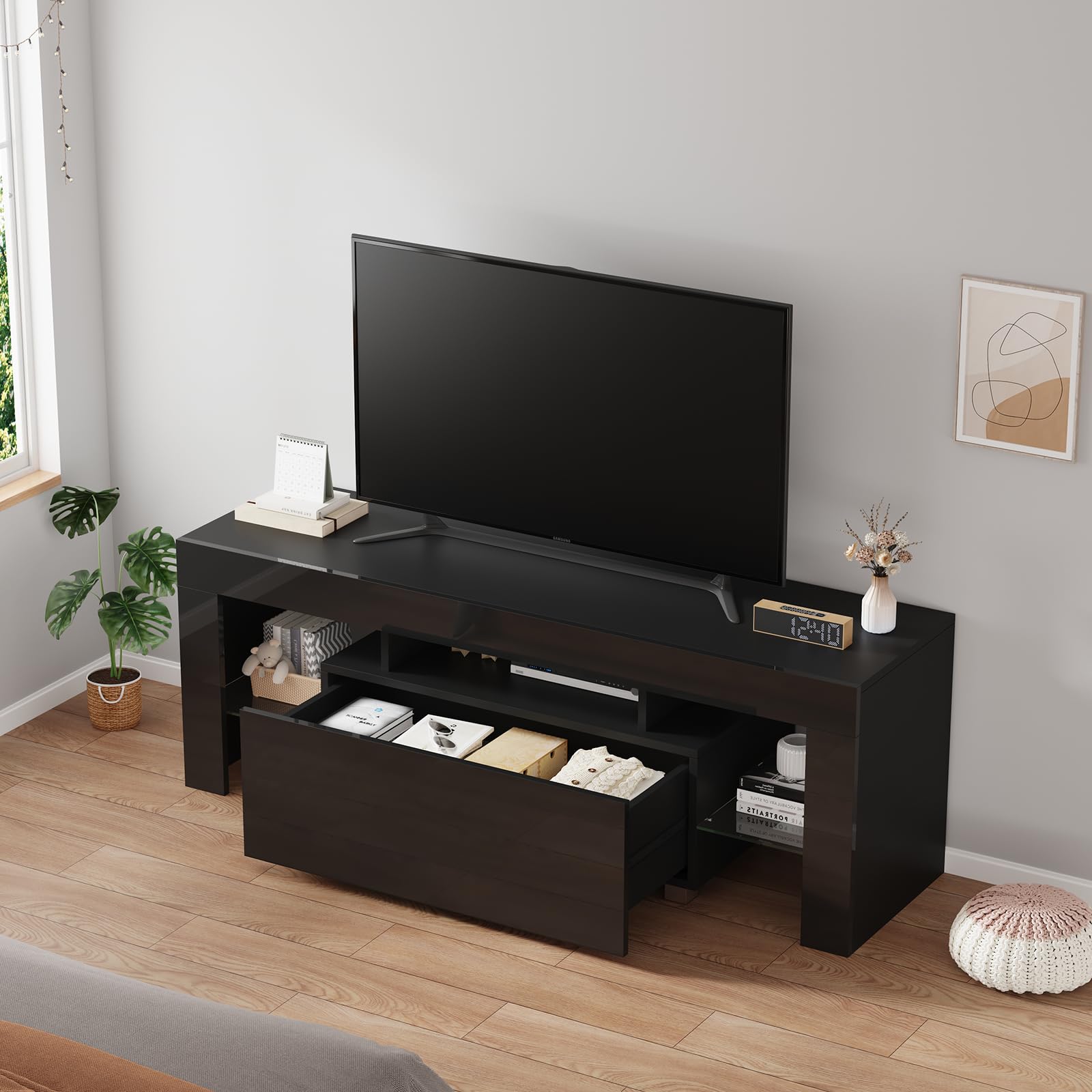 Amazon|テレビボード 幅130 55型対応 テレビ台 ライト付き ローテイプ Amazon|テレビボード 幅130 55型対応 テレビ台 ライト付き ローテイプ
